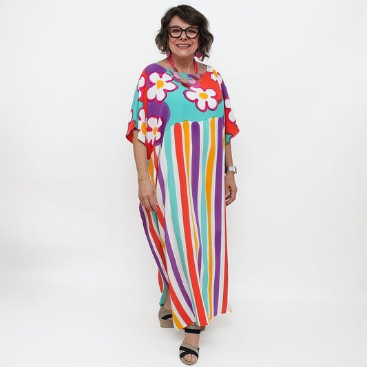 All the Flowers Bright Colored Kaftan