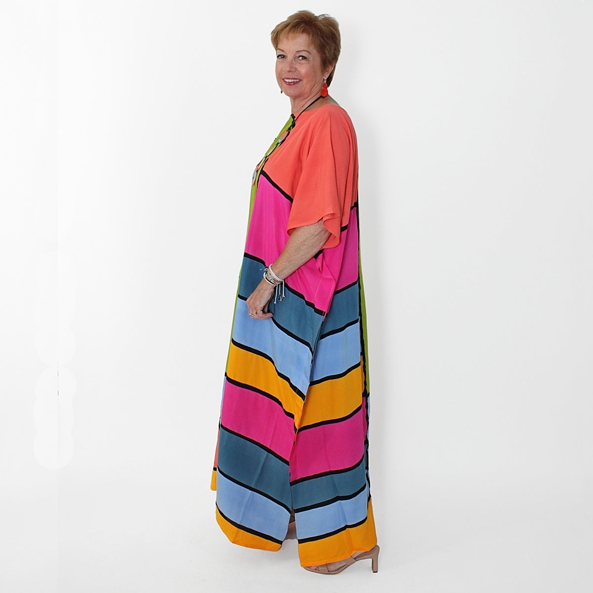 Jewel Tone Windowpane Kaftan