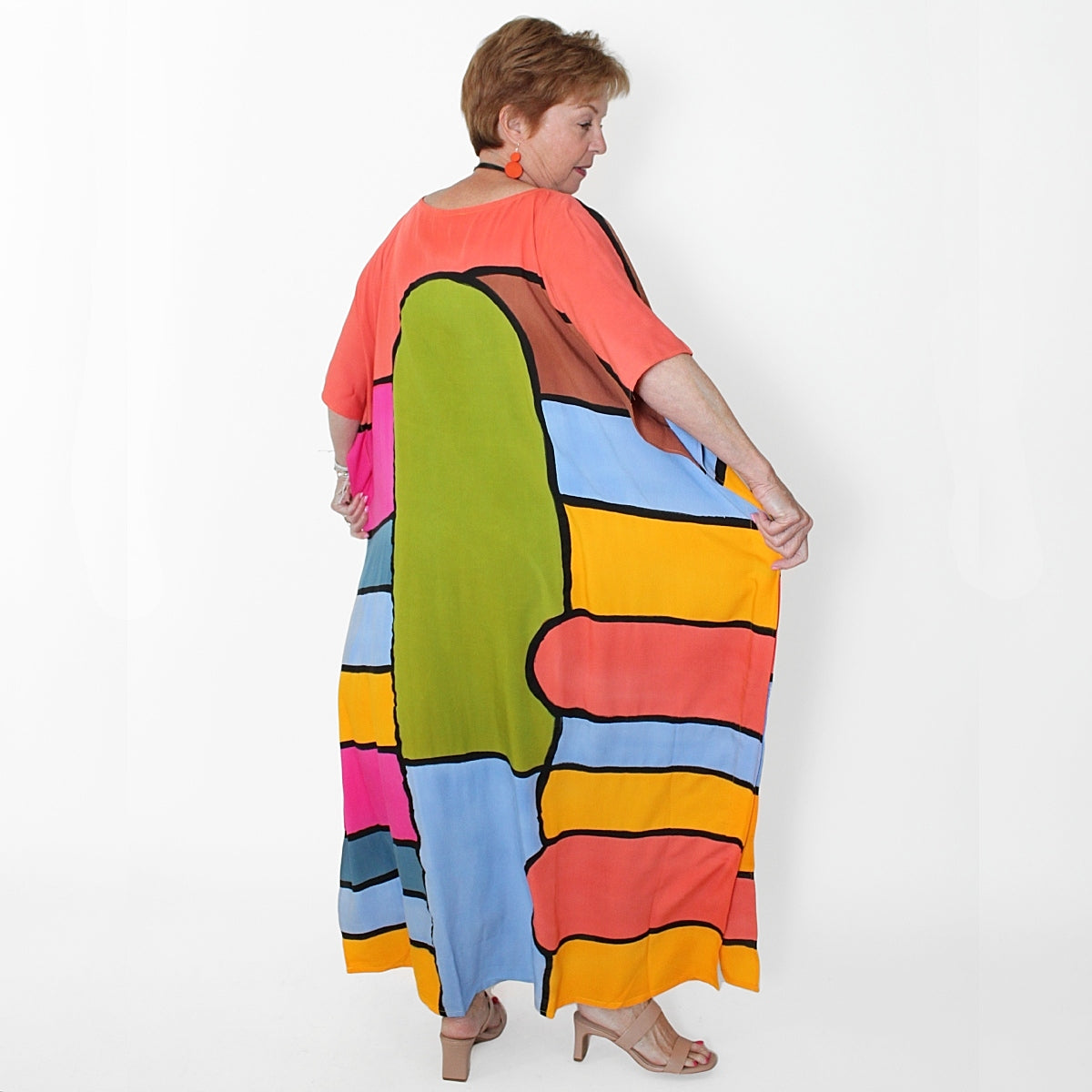 Jewel Tone Windowpane Kaftan