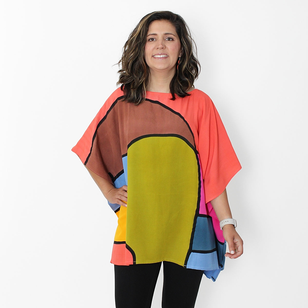 Jewel Tone Windowpane Blouse