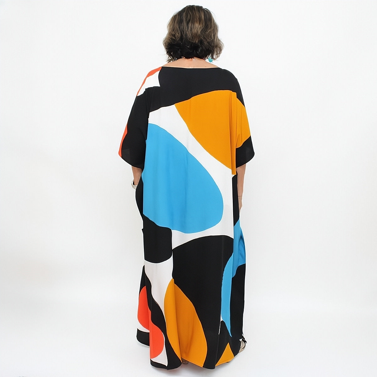 Blue and Mustard Pop of Color Kaftan - Sylca Designs - Chunky Jewelry