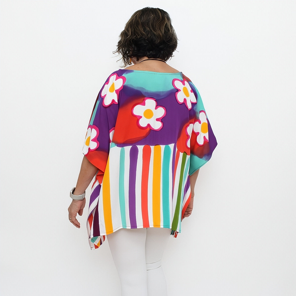 All the Flowers Bright Colored Blouse - Sylca Designs - Chunky Jewelry