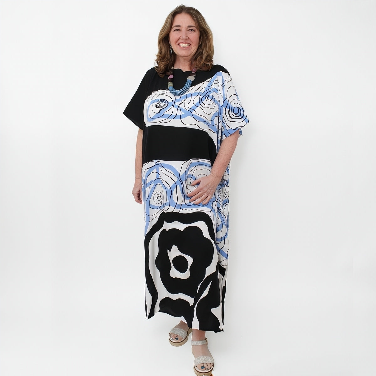 Blue Dahlia Kaftan - Sylca Designs - Chunky Jewelry