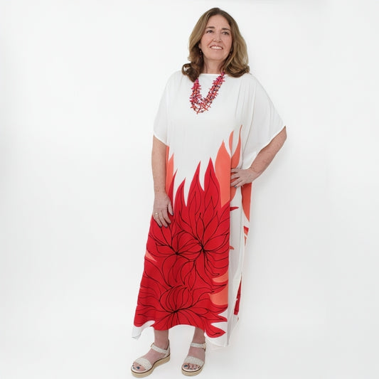 Fiery Bloom Maxi Dress - Sylca Designs - Chunky Jewelry