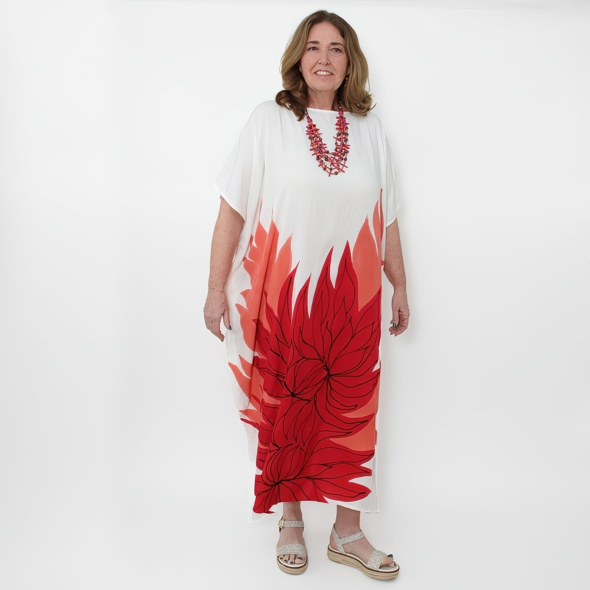 Fiery Bloom Maxi Dress - Sylca Designs - Chunky Jewelry