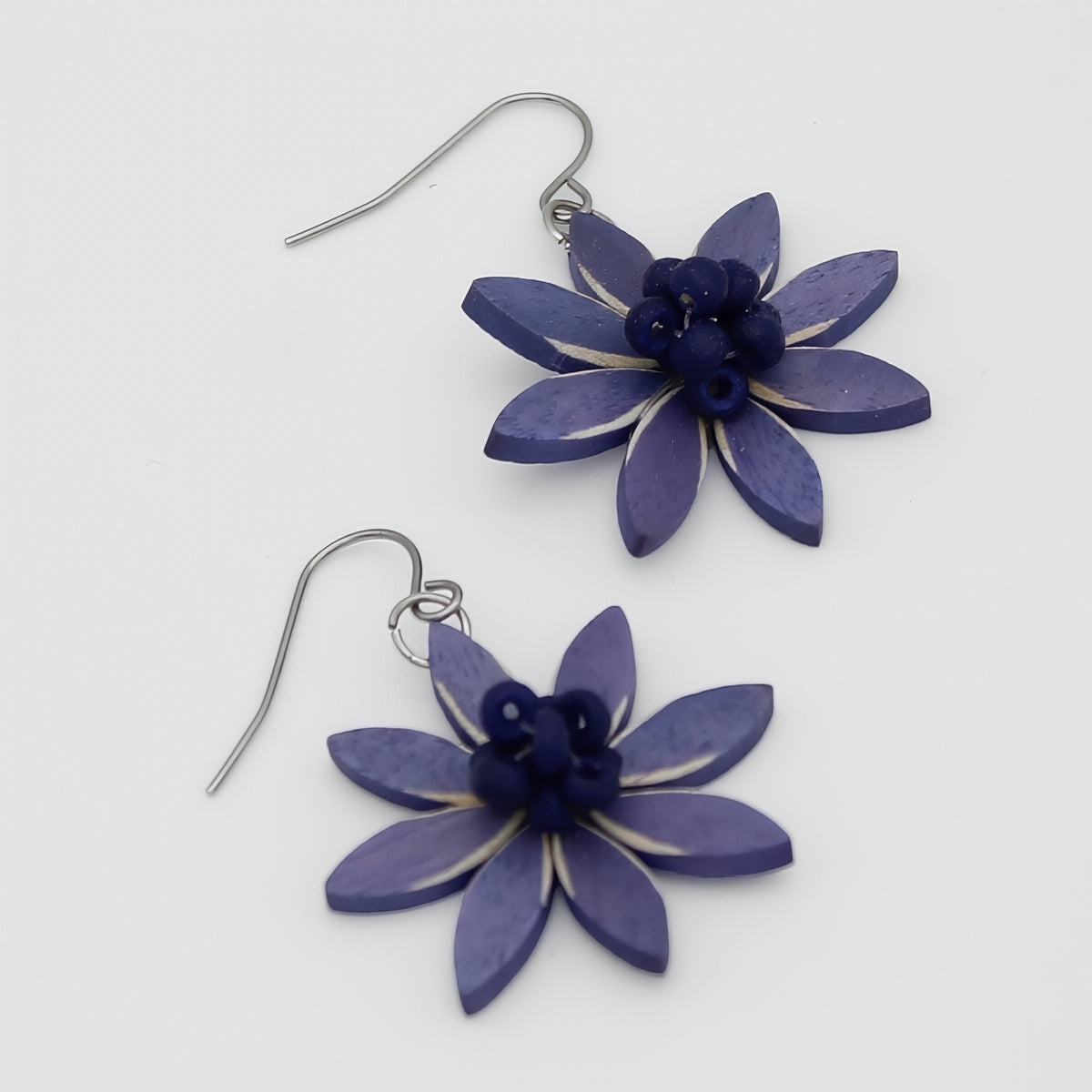 Purple Amaya Flower Earrings - Sylca Designs - Chunky Jewelry