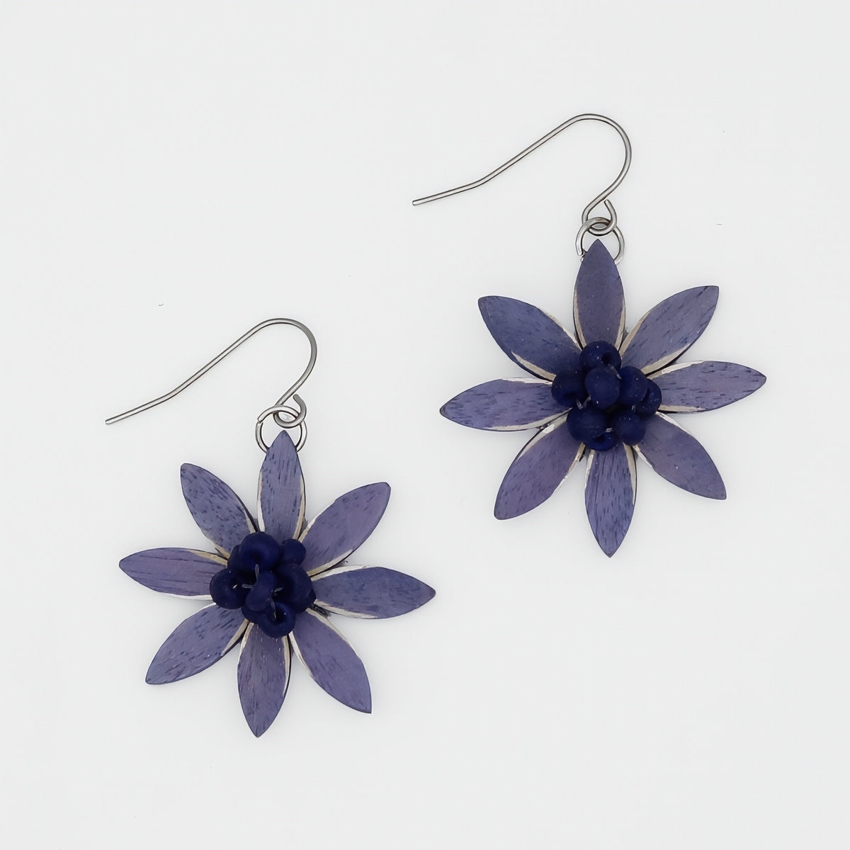 Purple Amaya Flower Earrings - Sylca Designs - Chunky Jewelry