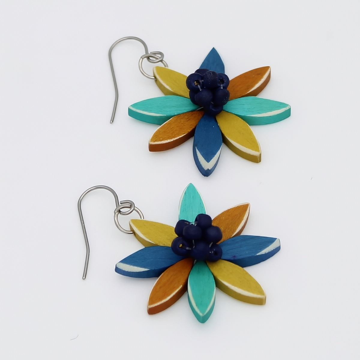 Multi Color Amaya Flower Earrings - Sylca Designs - Chunky Jewelry