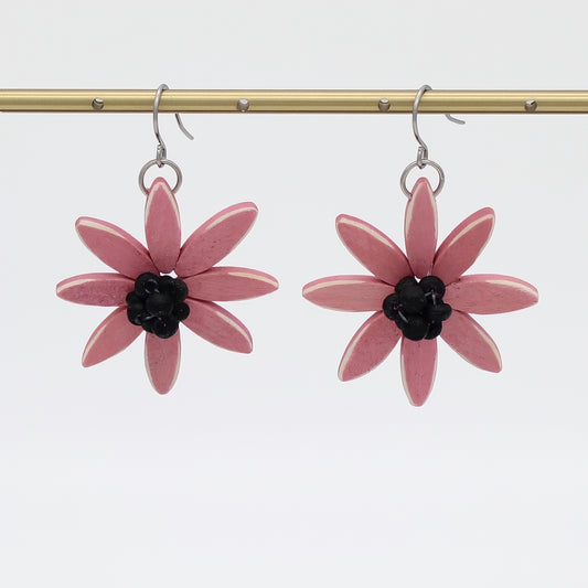 Pink Amaya Flower Earrings - Sylca Designs - Chunky Jewelry