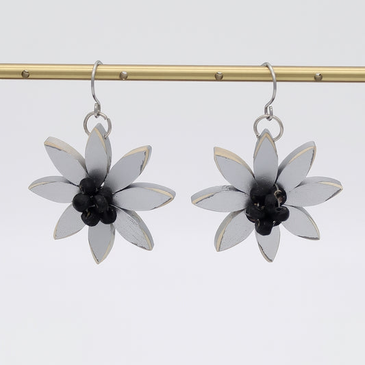 Silver Amaya Flower Earrings - Sylca Designs - Chunky Jewelry