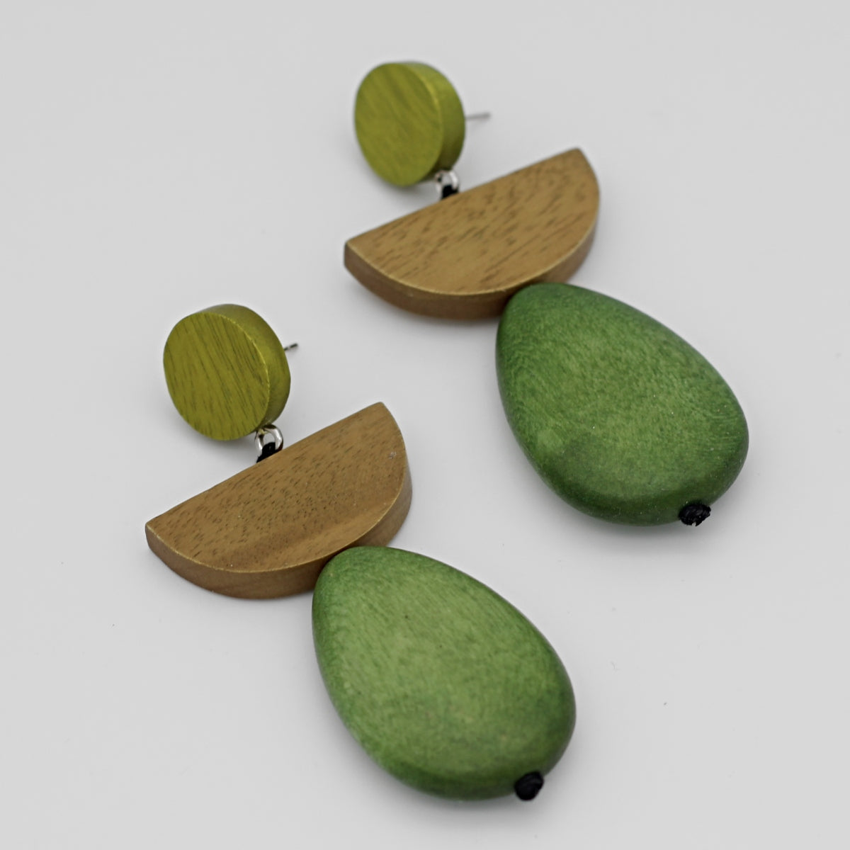 Green Tasi Wooden Earrings