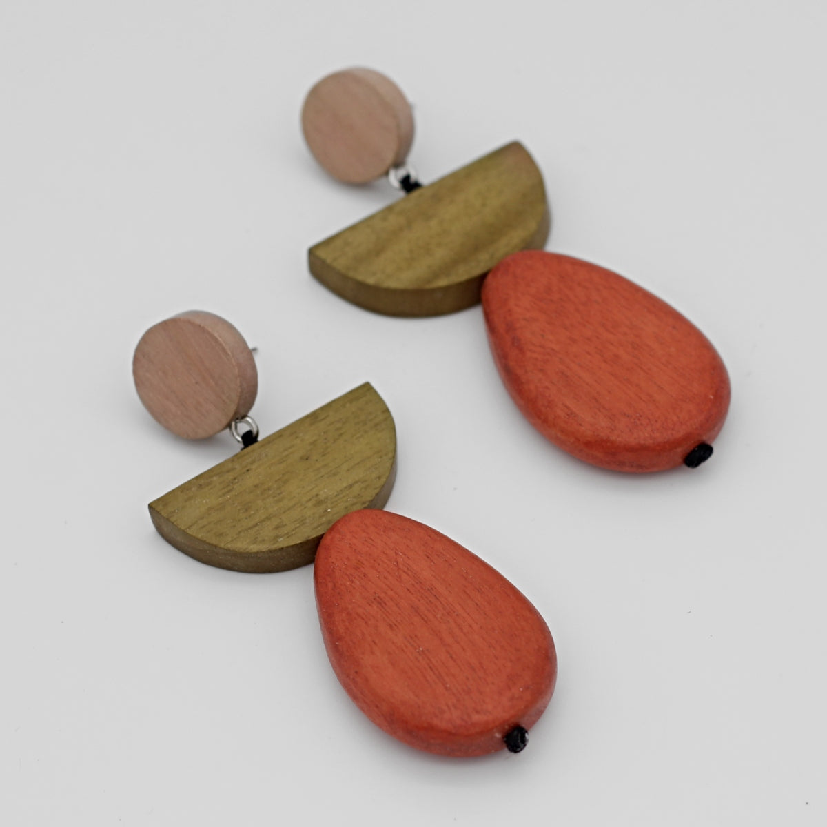 Peach Tasi Wooden Earrings