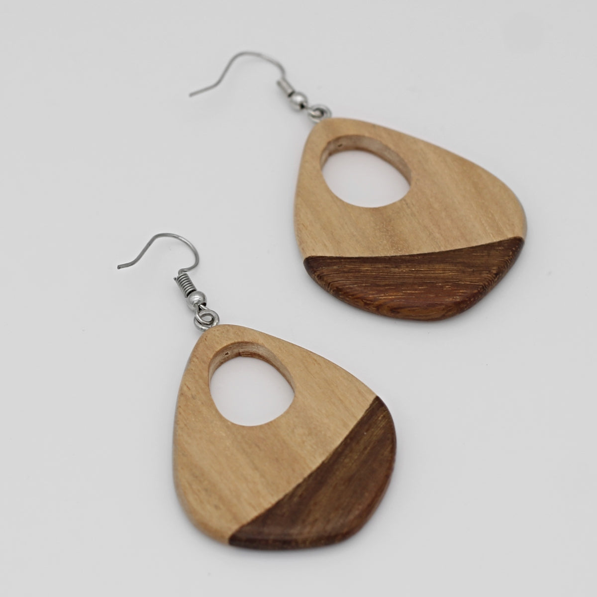 Natural Wood Geometric Fia Earrings