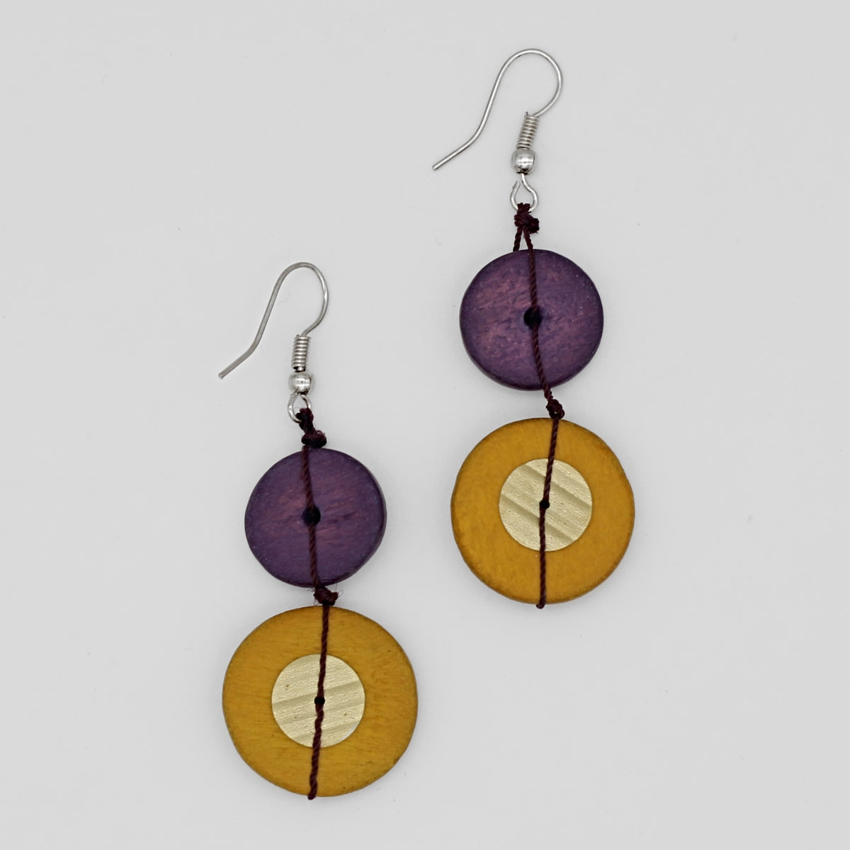 Purple and Mustard Tatum Earrings