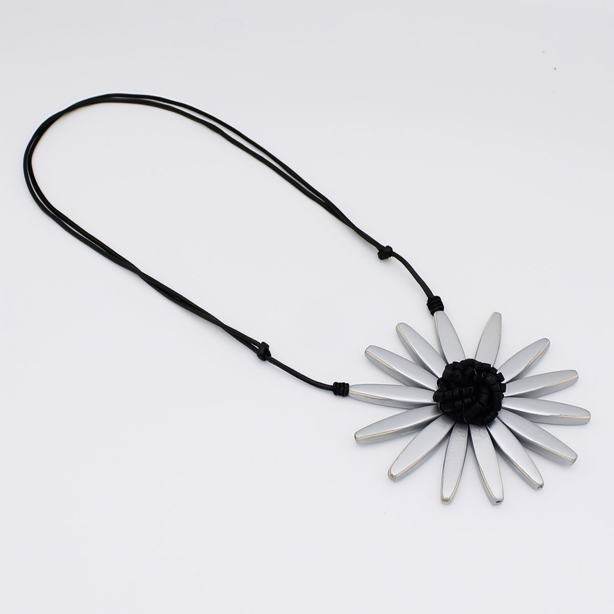 Silver Amaya Flower Statement Necklace - Sylca Designs - Chunky Jewelry