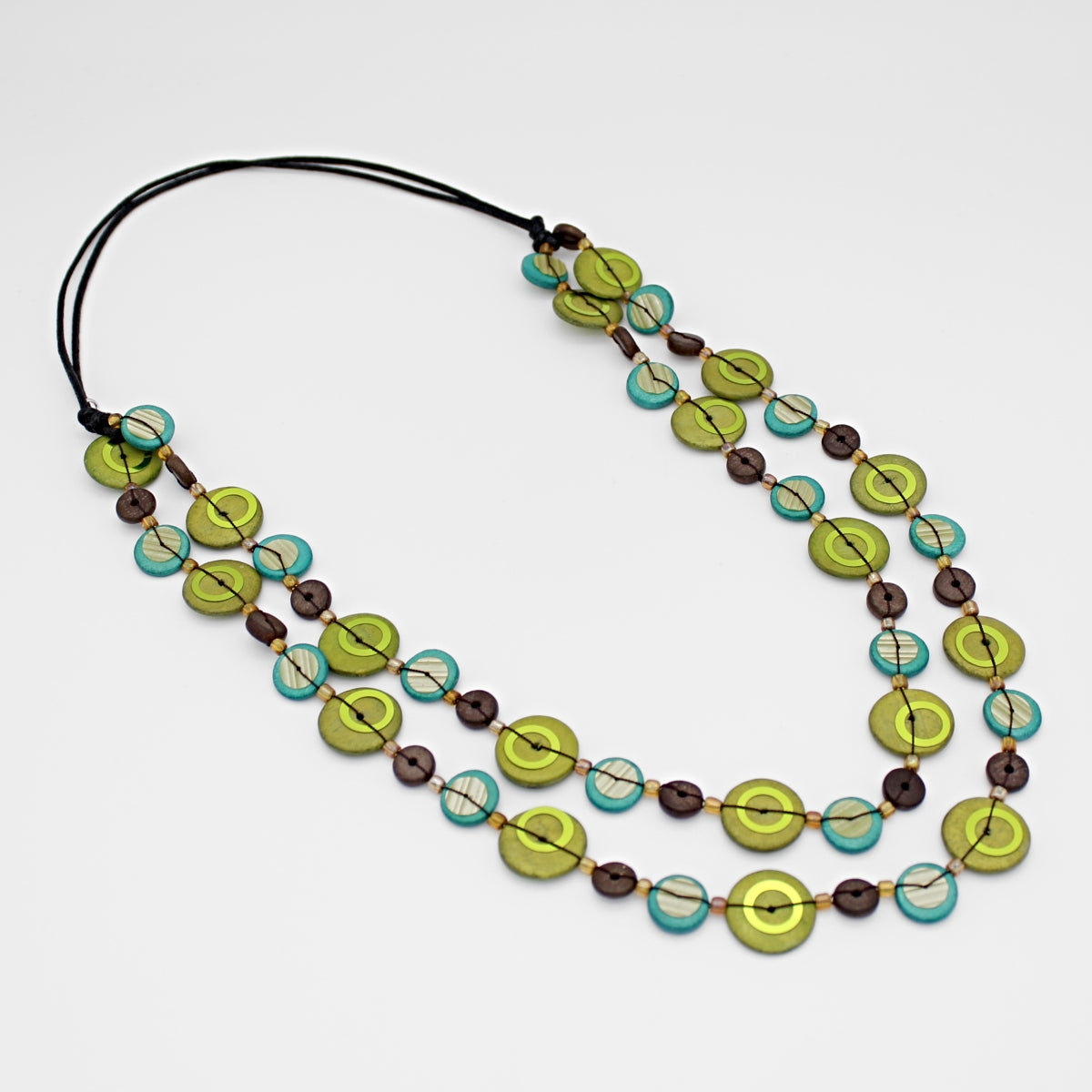 Green Bobbie Double Strand Necklace