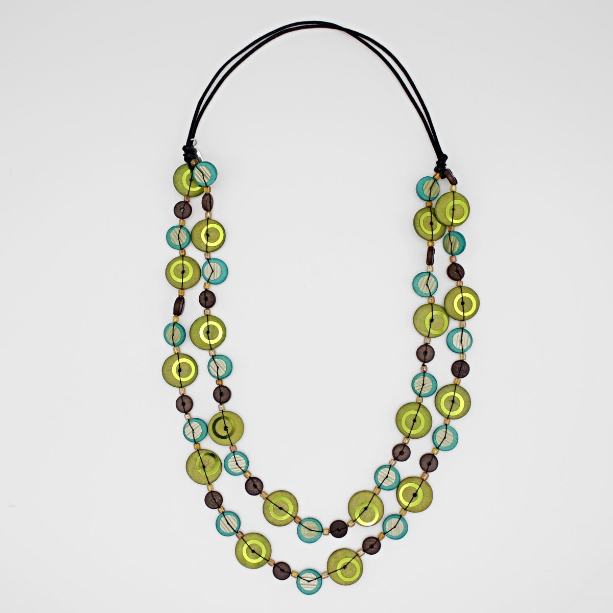 Green Bobbie Double Strand Necklace