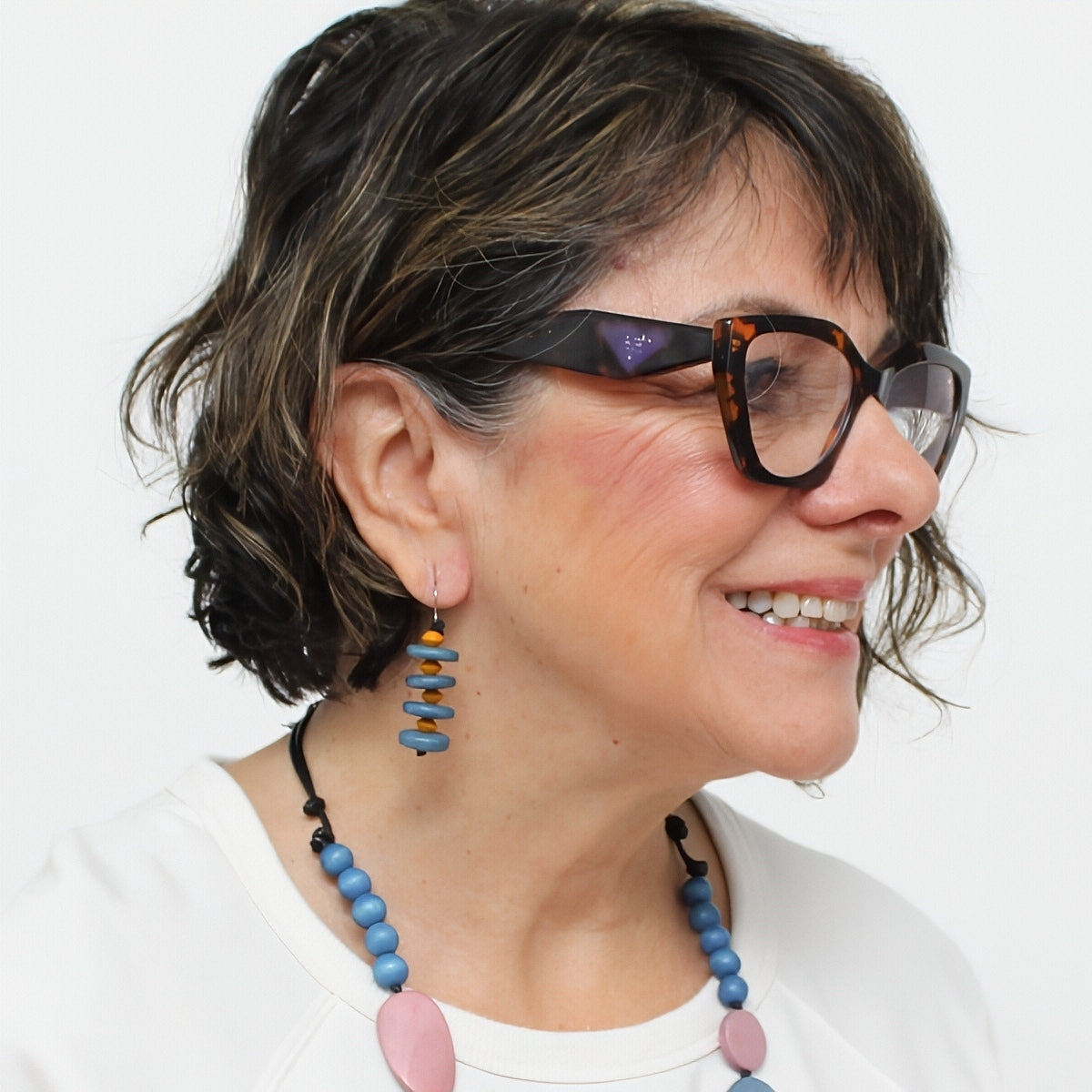 Blue Tiggy Statement Earrings - Sylca Designs - Chunky Jewelry