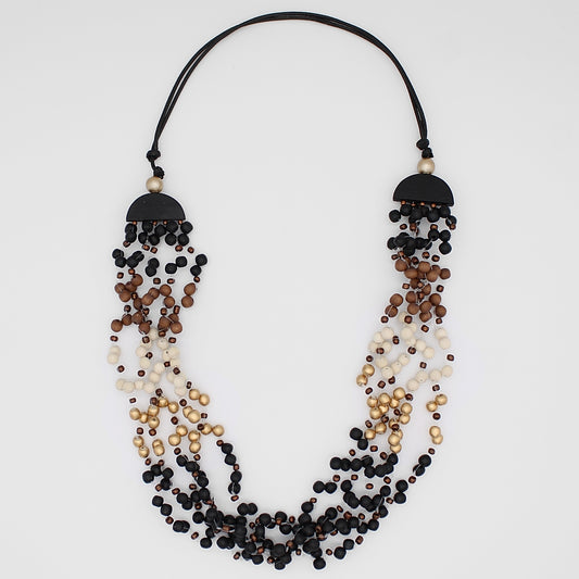 Eclipse Black and Gold Statement Necklace - Sylca Designs - Chunky Jewelry