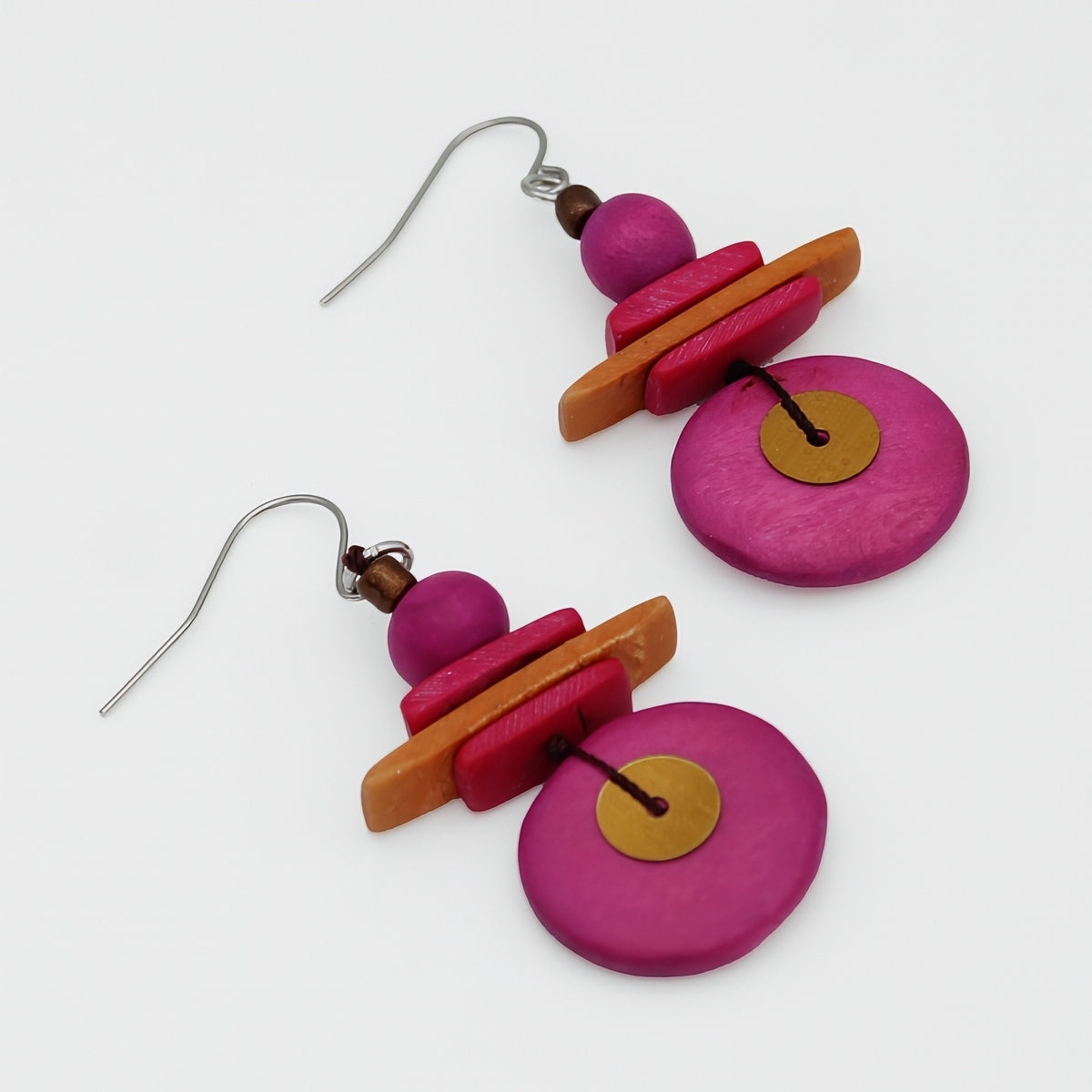 Assuta Fuchsia Drop Earrings - Sylca Designs - Chunky Jewelry