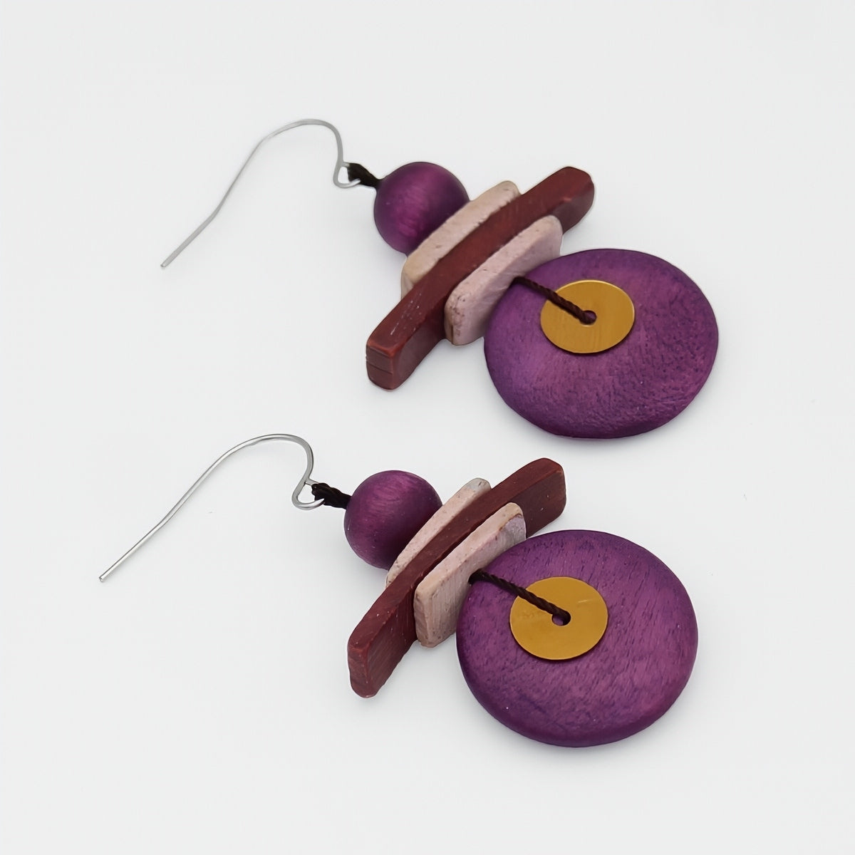 Assuta Magenta Drop Earrings - Sylca Designs - Chunky Jewelry