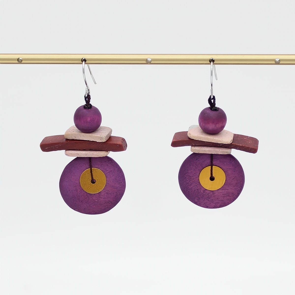 Assuta Magenta Drop Earrings - Sylca Designs - Chunky Jewelry