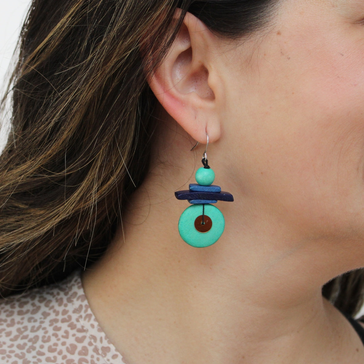 Assuta Teal Drop Earrings - Sylca Designs - Chunky Jewelry