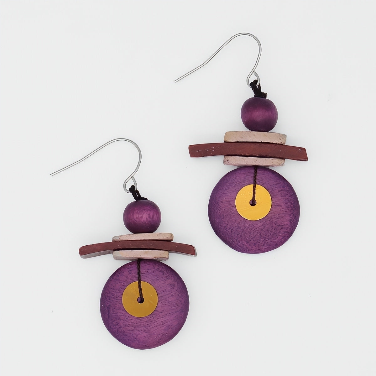 Assuta Magenta Drop Earrings - Sylca Designs - Chunky Jewelry