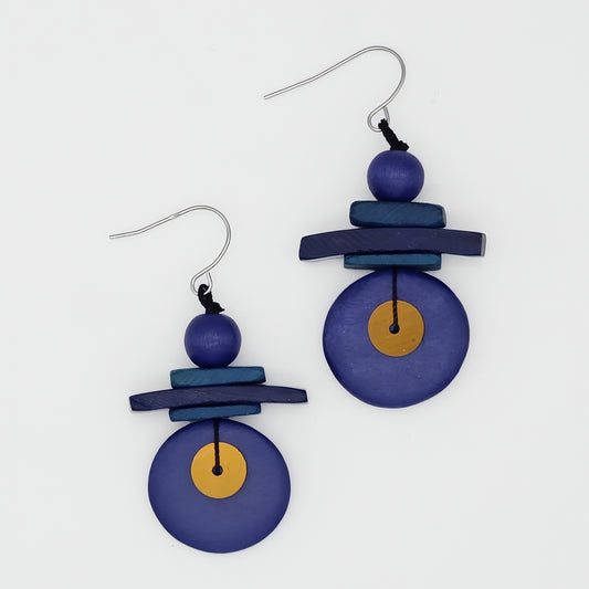 Assuta Navy Drop Earrings - Sylca Designs - Chunky Jewelry
