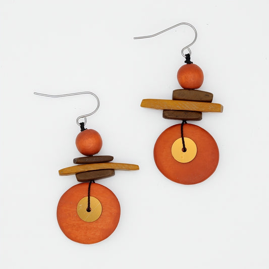 Assuta Orange Drop Earrings - Sylca Designs - Chunky Jewelry