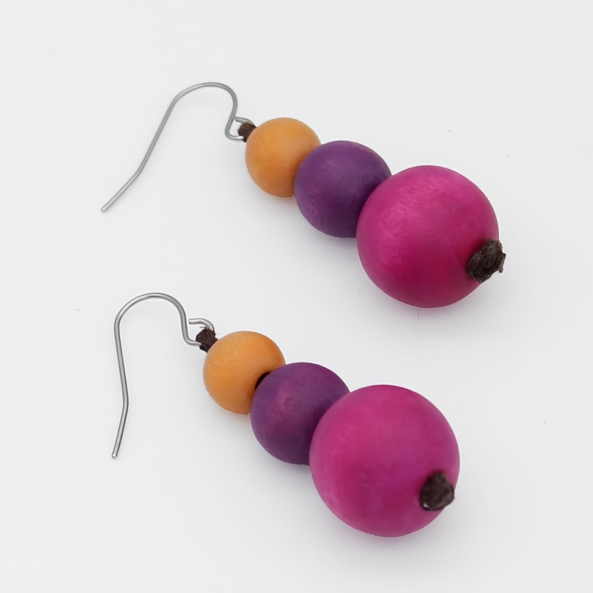 Fuchsia Drop Lela Earrings - Sylca Designs - Chunky Jewelry