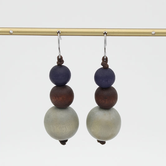 Grey Drop Lela Earrings - Sylca Designs - Chunky Jewelry