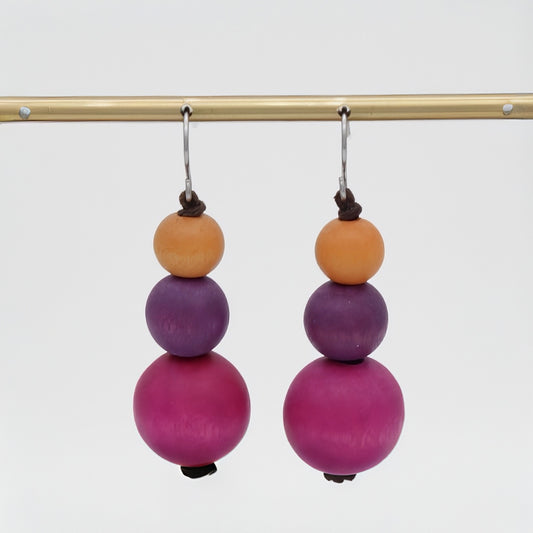 Fuchsia Drop Lela Earrings - Sylca Designs - Chunky Jewelry