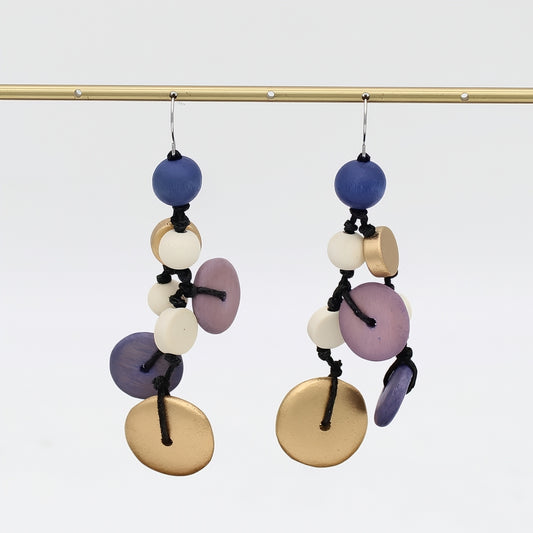 Purple Juliette Drop Statement Earrings