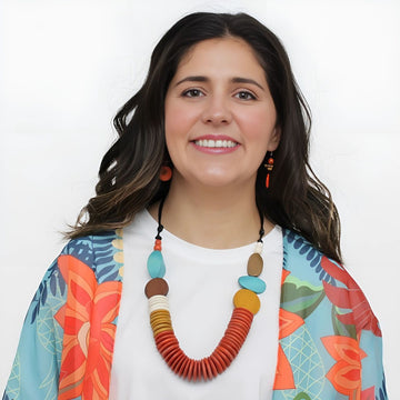Orange Calista Statement Necklace - Sylca Designs - Chunky Jewelry