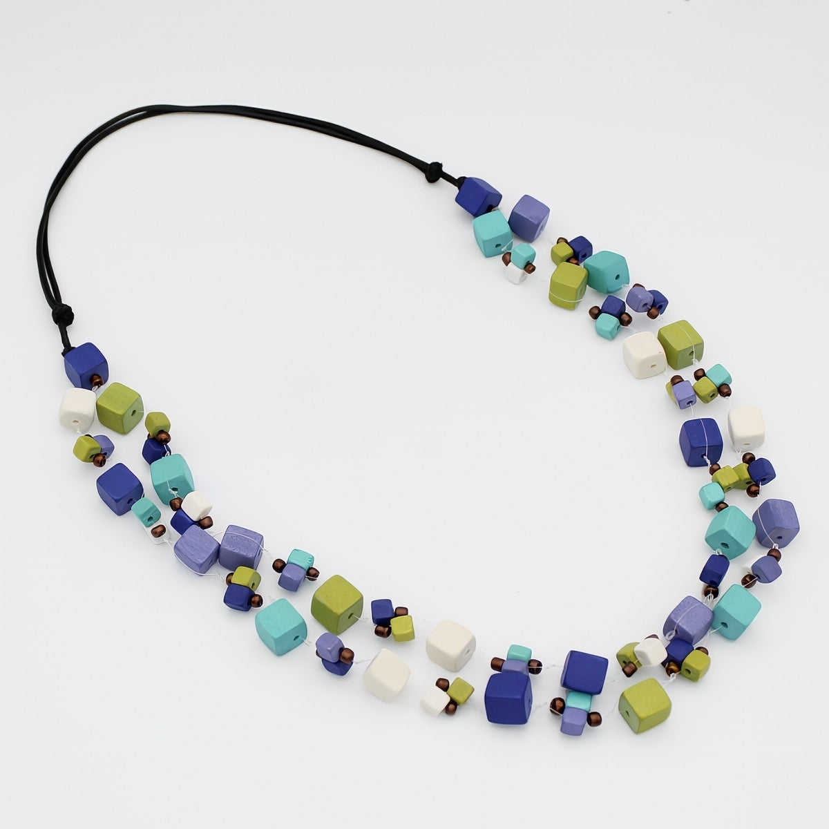 Shades of Blue Lia Floating Bead Necklace - Sylca Designs - Chunky Jewelry