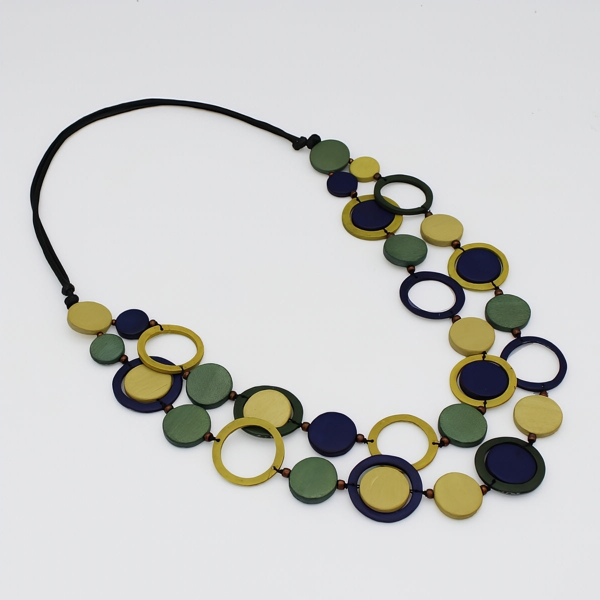 Yellow Circle Cut-Out Necklace - Sylca Designs - Chunky Jewelry
