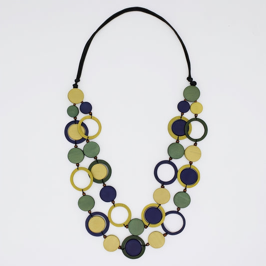 Yellow Circle Cut-Out Necklace - Sylca Designs - Chunky Jewelry