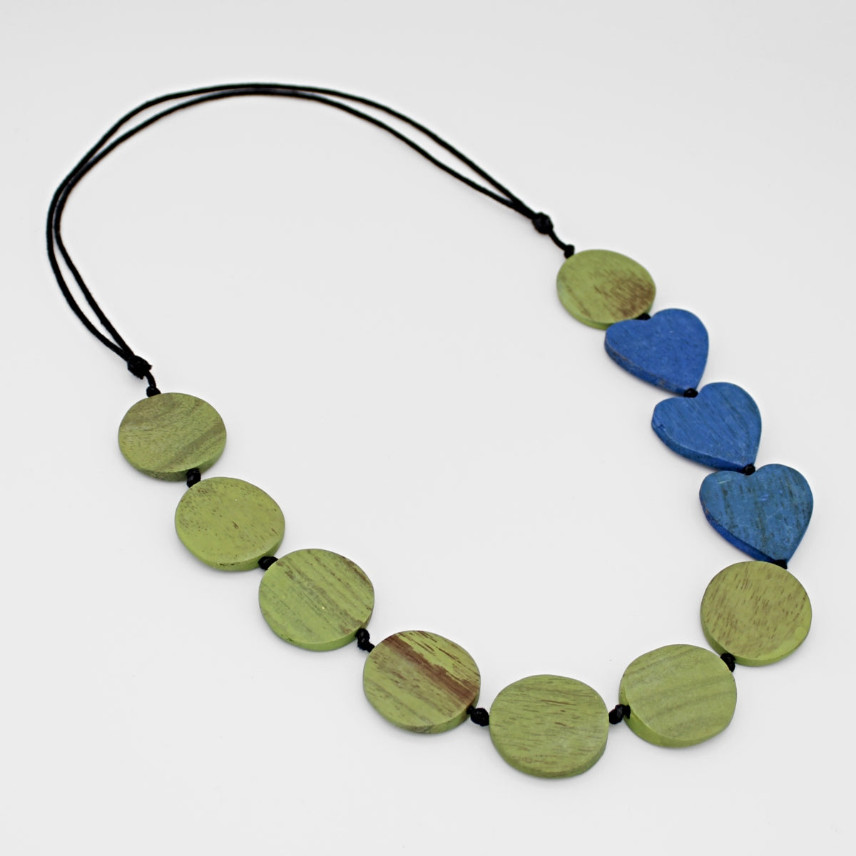 Lime Charmaine Wooden Heart Necklace