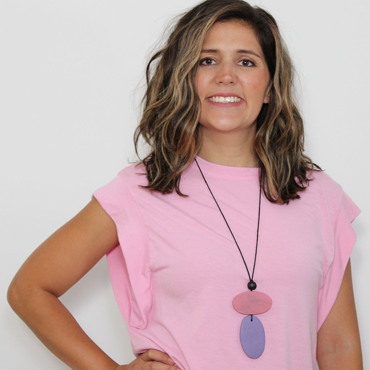 Purple Double Bead Alaina Pendant