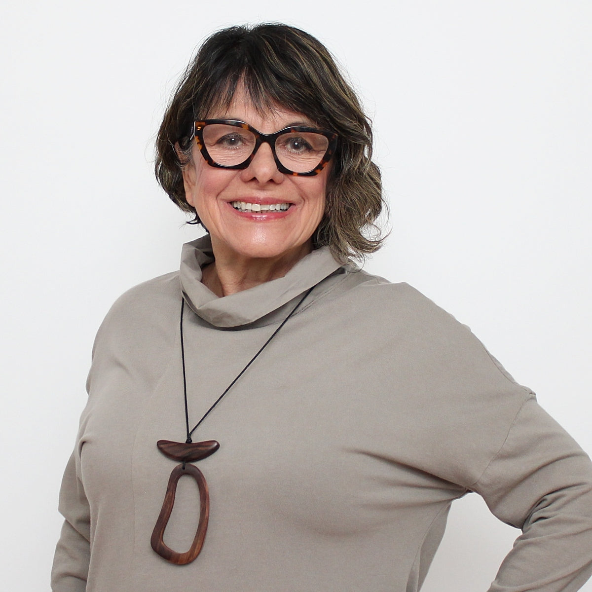 Adli Brown Wood Open Design Pendant - Sylca Designs - Chunky Jewelry