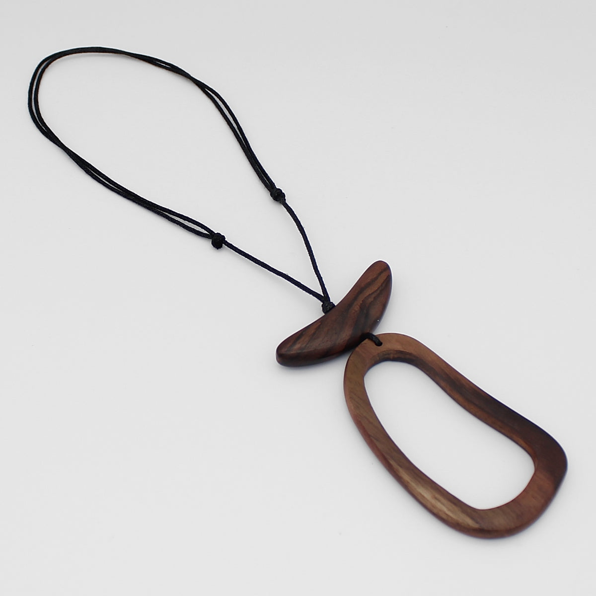 Adli Brown Wood Open Design Pendant - Sylca Designs - Chunky Jewelry