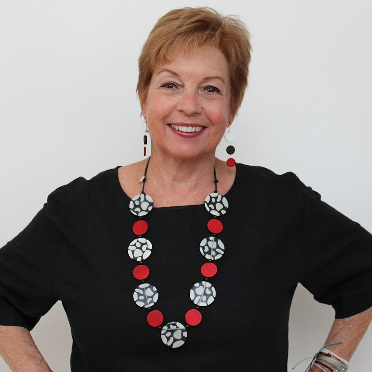 Red Mixed Media Necklace