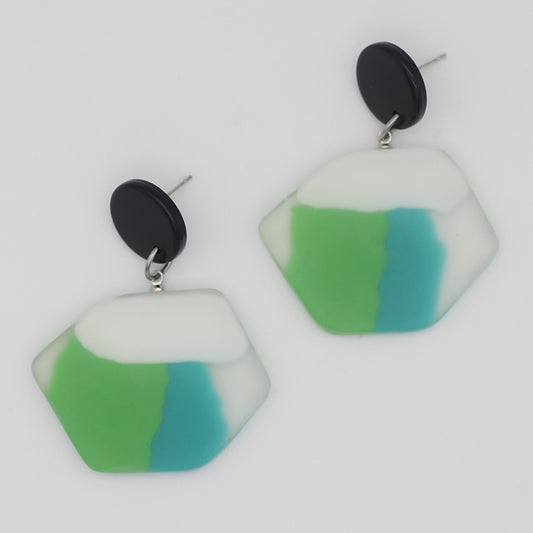 Green Orla Post Earrings - Sylca Designs - Chunky Jewelry
