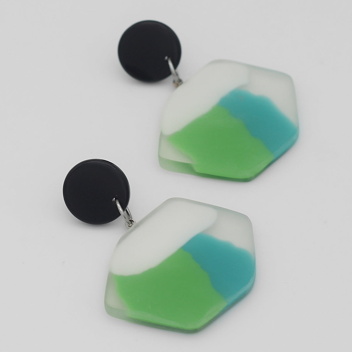 Green Orla Post Earrings - Sylca Designs - Chunky Jewelry