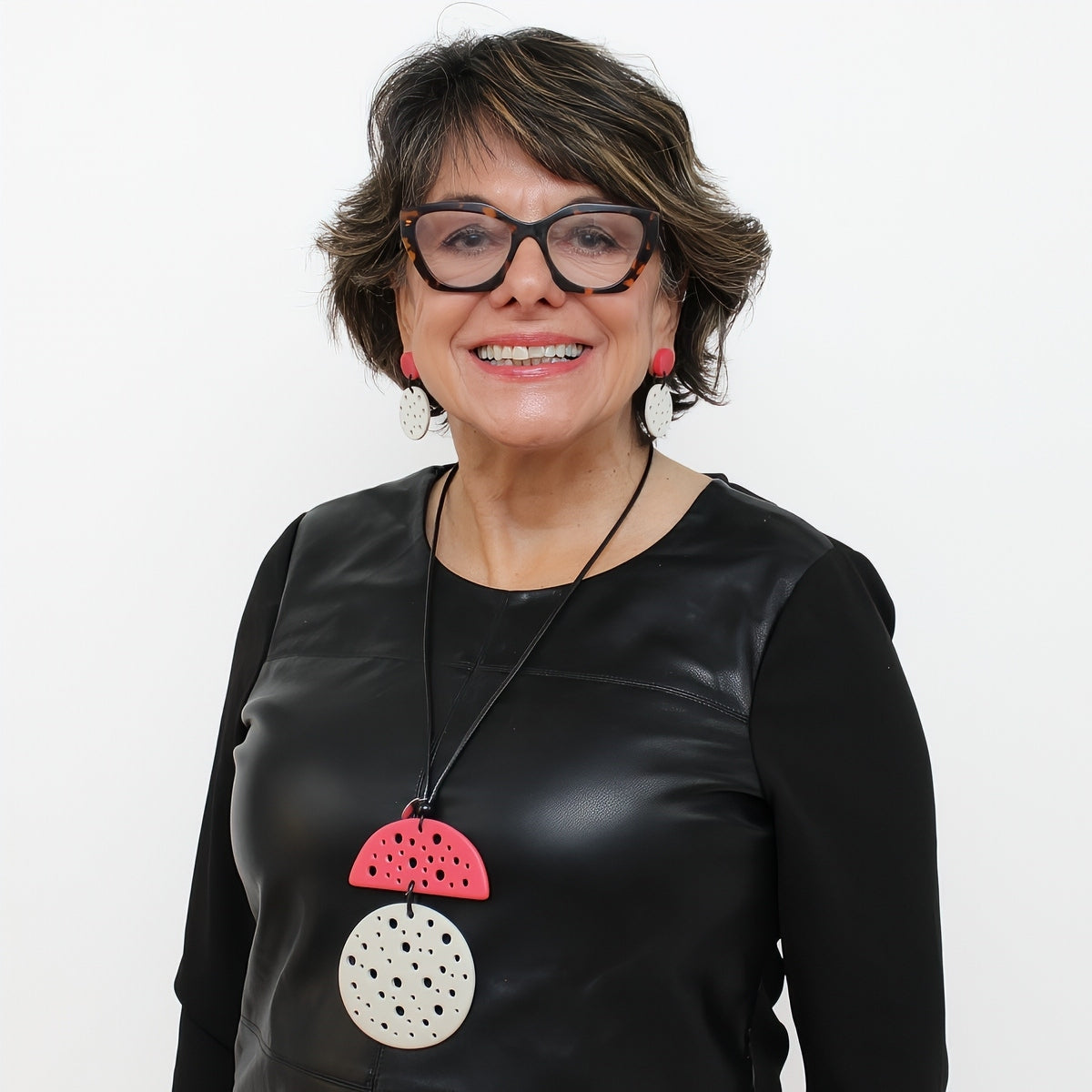 Coral Jocelyn Pendant Necklace - Sylca Designs - Chunky Jewelry