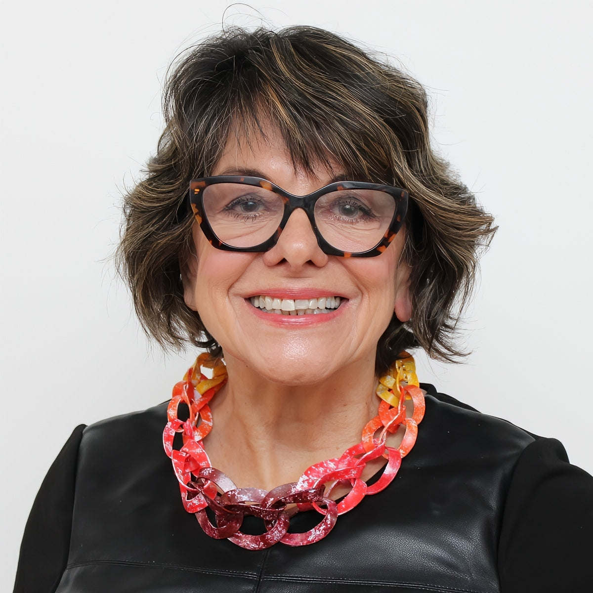 Red Ombre Marleigh Link Statement Necklace - Sylca Designs - Chunky Jewelry