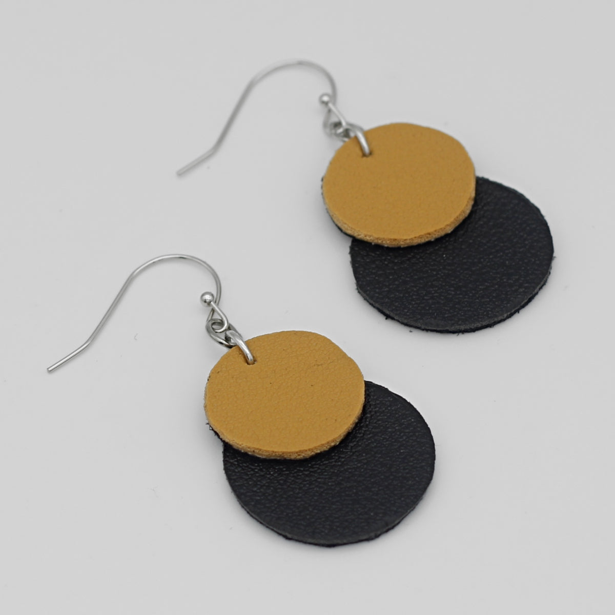 Mustard Paris Leather Earrings