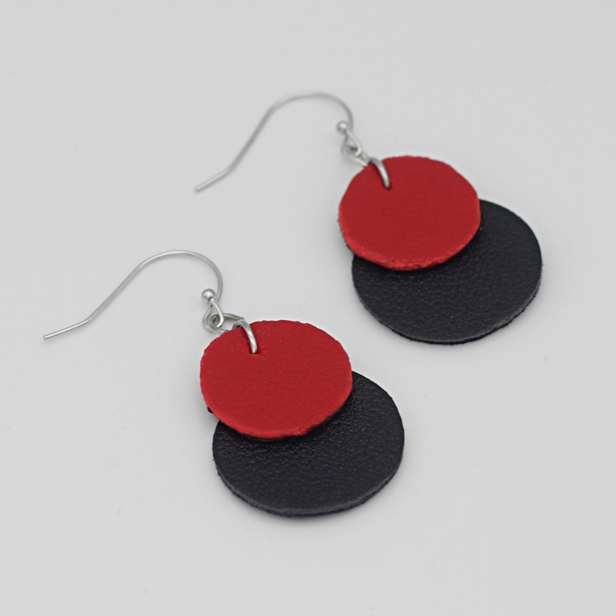 Red Paris Leather Earrings