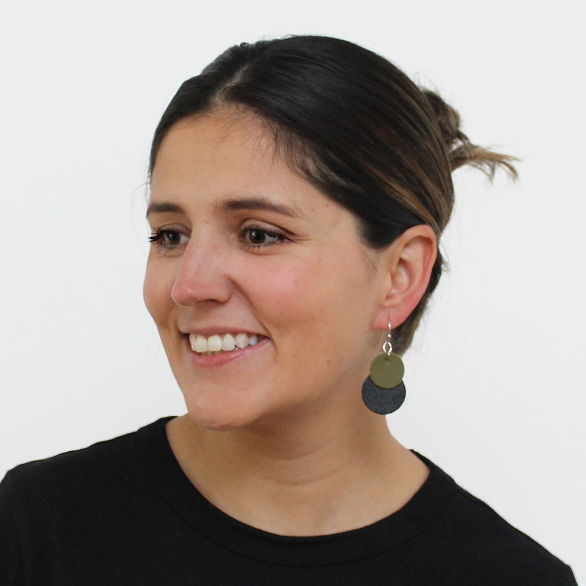 Olive Paris Leather Earrings - Sylca Designs - Chunky Jewelry